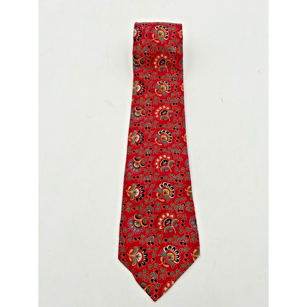 Vera Bradley Mens Cotton Tie Red Mosaic Floral Necktie